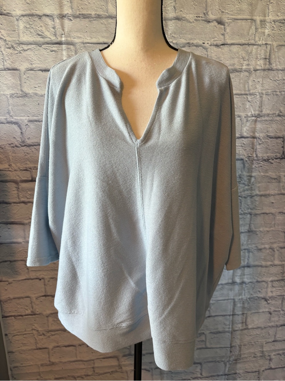 Cupio Light Blue Notch-Neck Dolman Pullover
